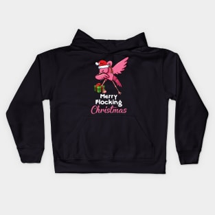 Funny Flamingo Dabbing Merry Flocking Christmas Gift Kids Hoodie